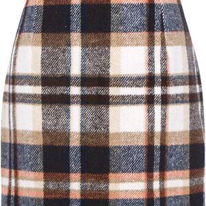 Womens High Waist Plaid Skirt Bodycon Pencil Wool Mini Skirts